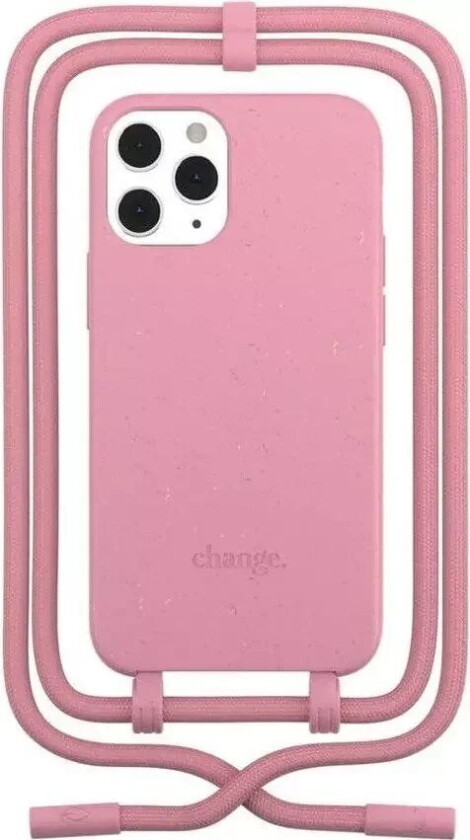 iPhone 12 Pro Max Change Deksel med Strop - 100% Plantebasert - Coral Pink