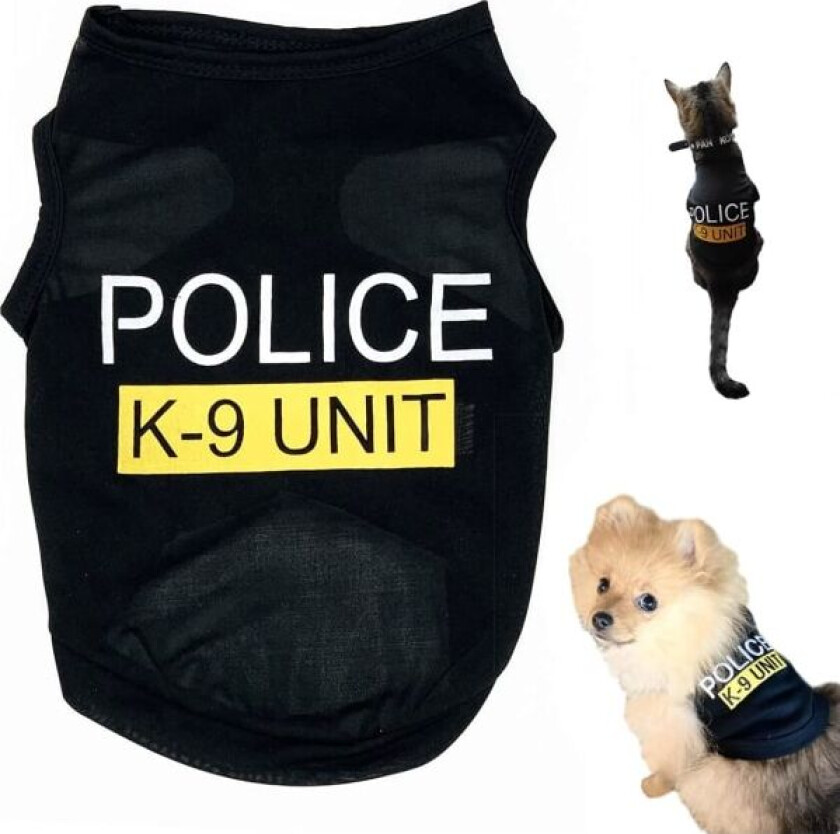 Hund T-skjorte Politi Hund Katt Klær Sommer Kostymer Valp