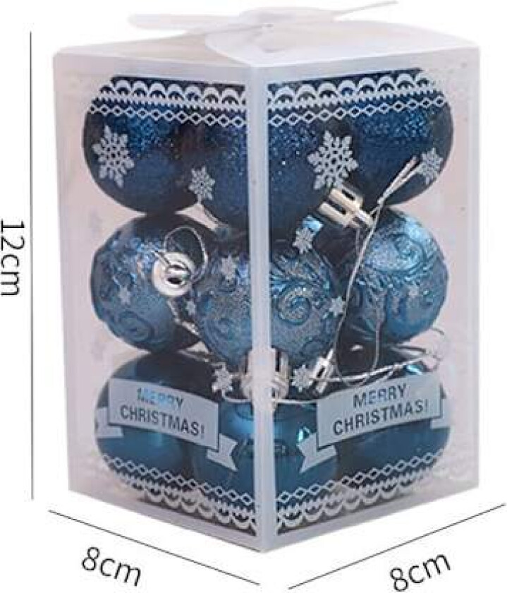 Julepynt hengende ring julekule blue