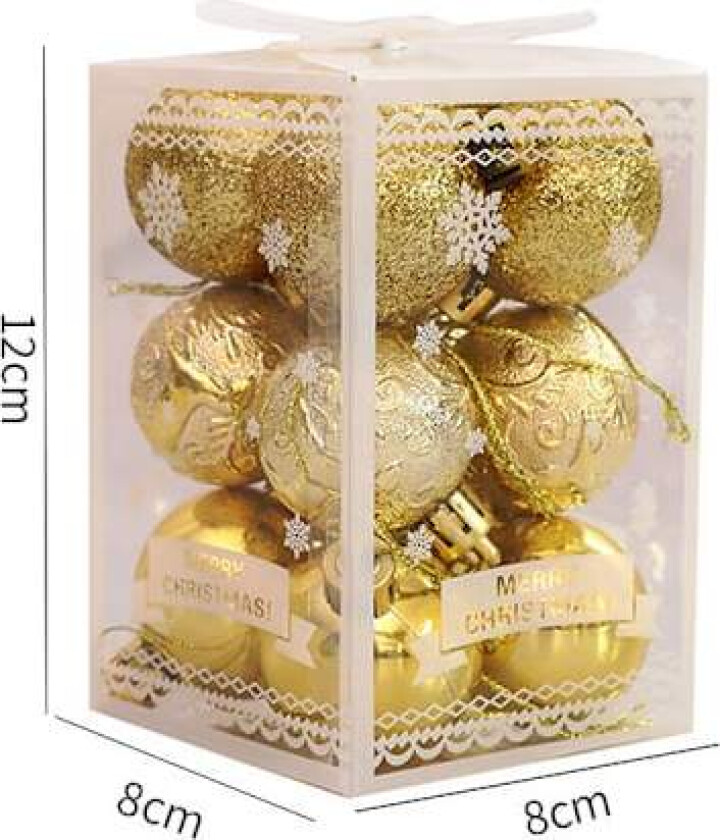 Julepynt hengende ring julekule golden