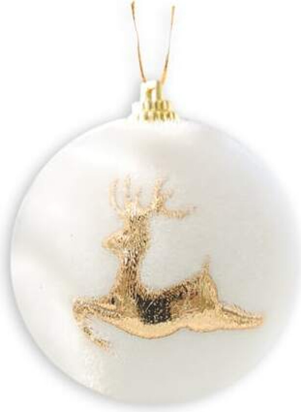 Julekuler av skum 6 cm x 6 med gullglitter Jul