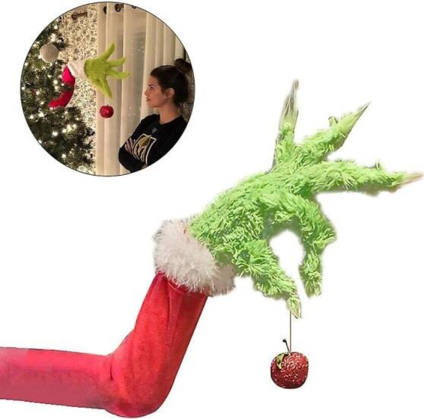 Hvordan Grinchen stjal julen Plysj hånddukke Xmas Tree Kransdekorasjon Prop