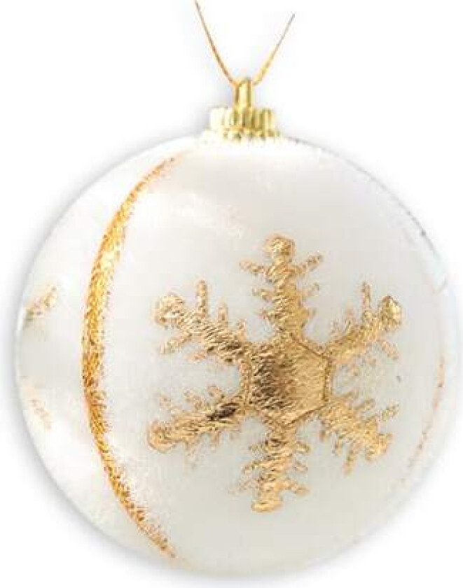 Julekuler av skum 6 cm x 6 med gullglitter Jul