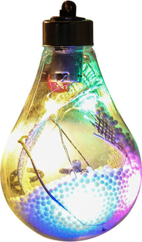 Julekule i gjennomsiktig plast med LED-lys, julepynt til treet