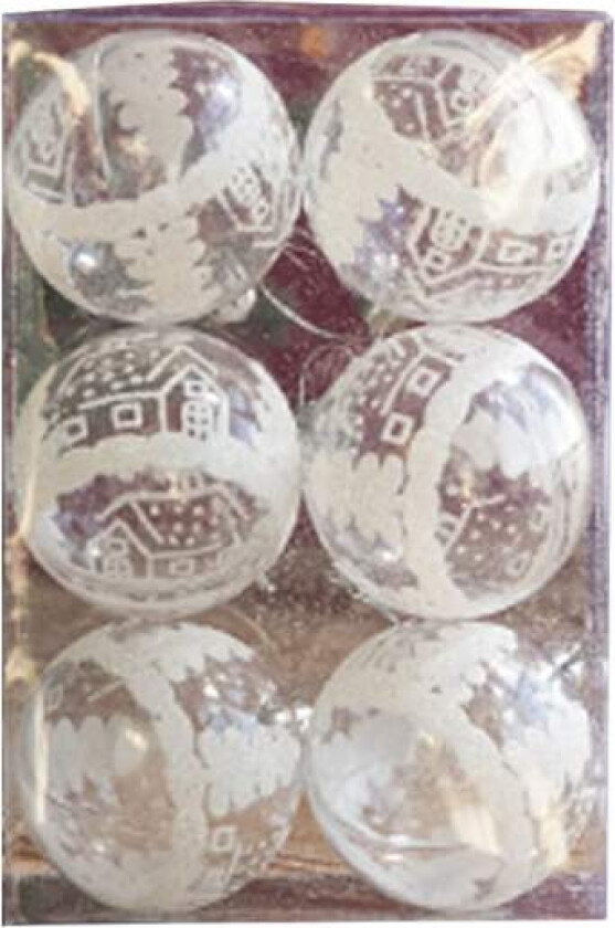 6 stk Julekuler Juletre Hengepynt Hjem Jul