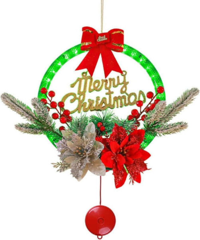 Julekrans for inngangsdør, trehengende pynt med