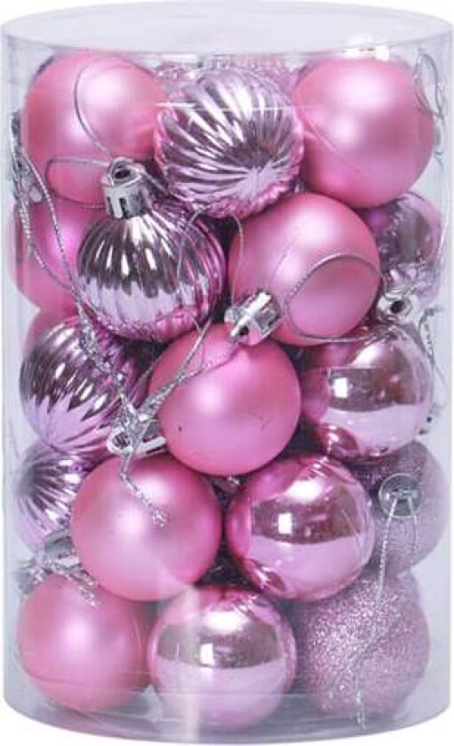34 stykker 4 cm knusefrie julekulepynt til jul