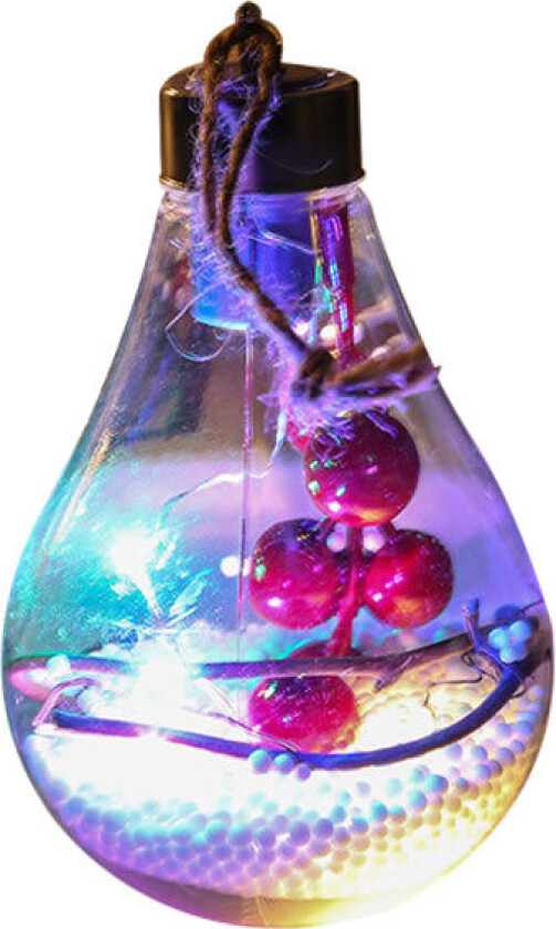 Julekule i gjennomsiktig plast med LED-lys, julepynt til treet