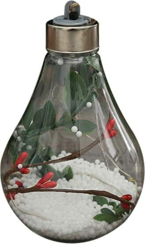 Julekule i gjennomsiktig plast med LED-lys, julepynt til treet