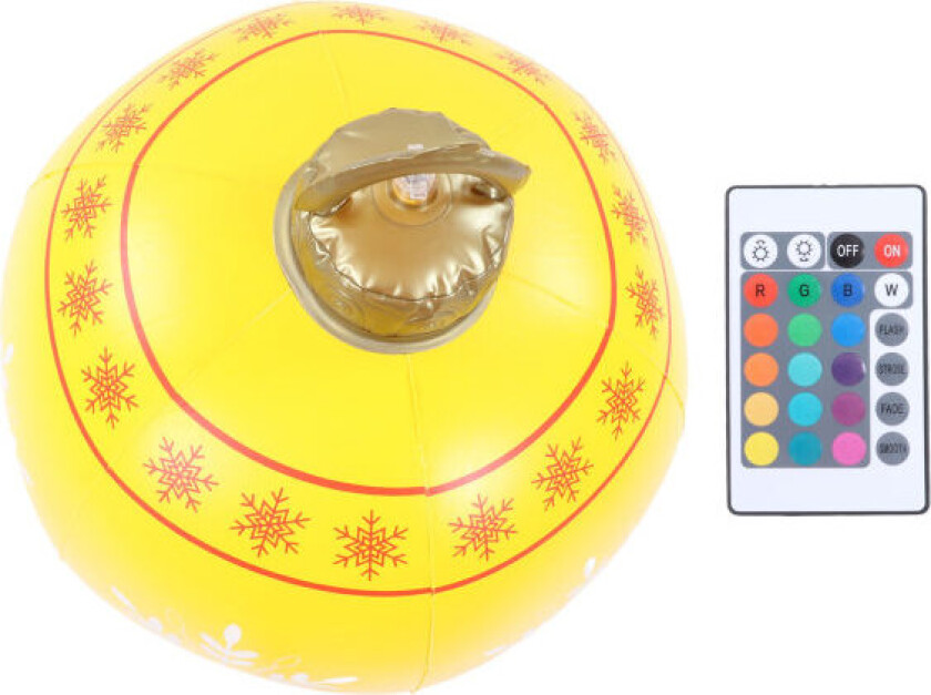 Julekule i PVC, oppblåsbar, skinnende, 16 farger, vanntett