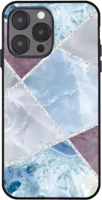 iPhone 12 Pro Max Deksel med Print - Geometri - Blå / Lilla Marmor