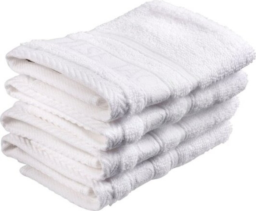 Bath Collection vaskeklut 30x30 cm 4 stk white cotton