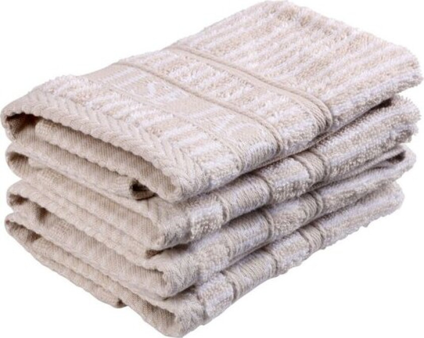 Bath Collection vaskeklut 30x30 cm 4 stk sand beige stripes