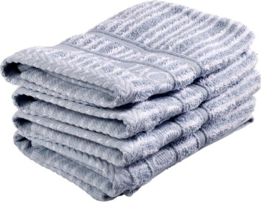 Bath Collection vaskeklut 30x30 cm 4 stk powder blue stripes