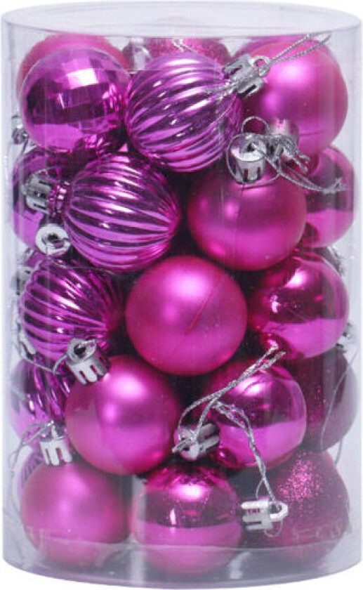 34 stykker 4 cm knusefrie julekulepynt til jul