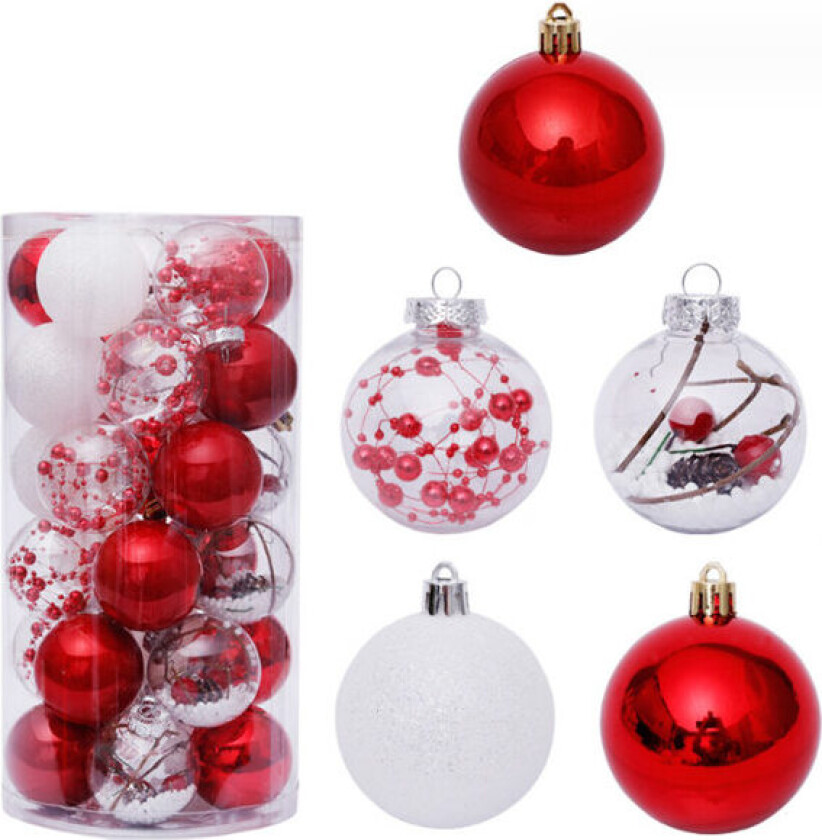 6cm/2.36” Julekule, 30 stk Juletrærpynt