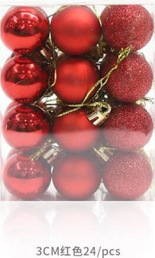 Julekuler - Plastjulekuler til juletreet, julepynt red