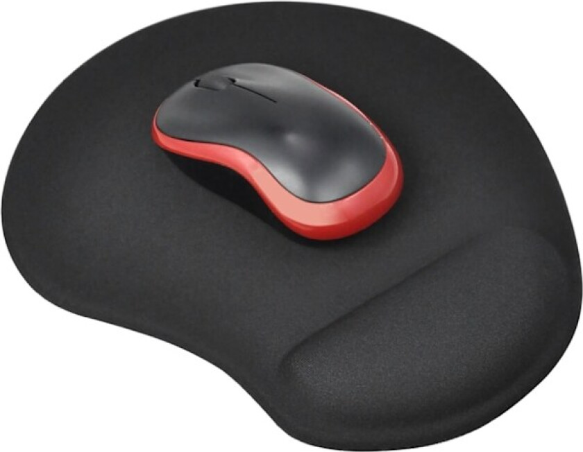 Svart musematte/pute med komfortabel pute støtte