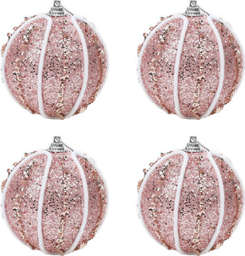 4 stykker 3,15 tommers julekuler med glitter og skum til