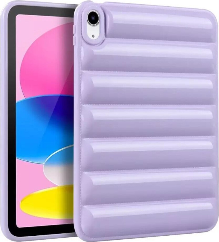 iPad 10.9" (2022) Fleksibelt TPU Plast Deksel - Riller - Lilla