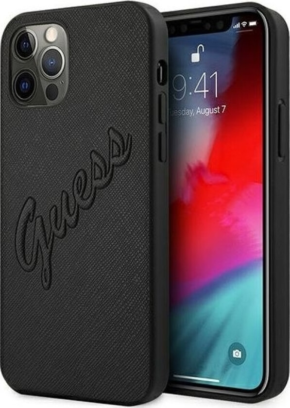 Guhcp12lrsavsbk Iphone 12 Pro Max 6.7 Quot Black/Black Hard Case Saffiano Vintage Script