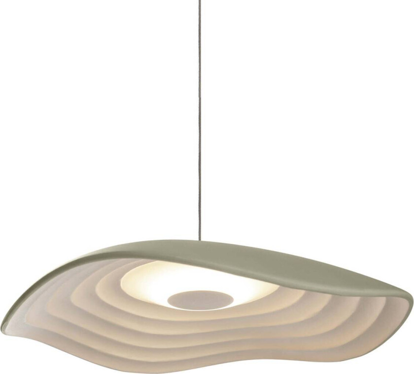 LED-hengelampe Valentina S24, olivengrå/hvit