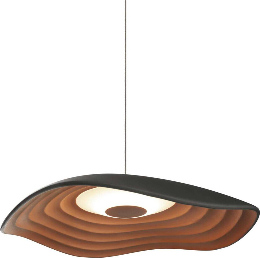 LED-hengelampe Valentina S24, svart/kobber