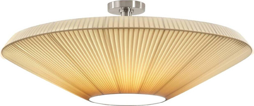 Siam 80 taklampe, nikkel/cremefarget, plast