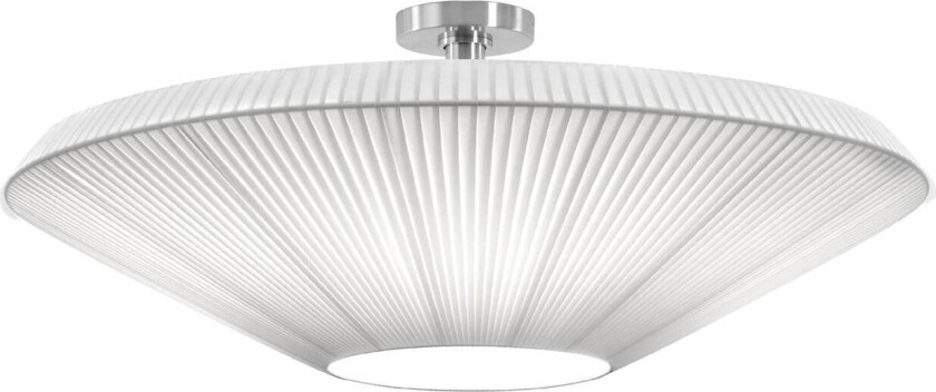 Siam 80 taklampe, nikkel/hvit, plast