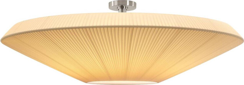 taklampe Siam 120, høyde 36 cm, nikkel/cremefarget