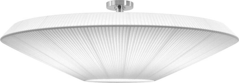 taklampe Siam 120, høyde 36 cm, nikkel/hvit