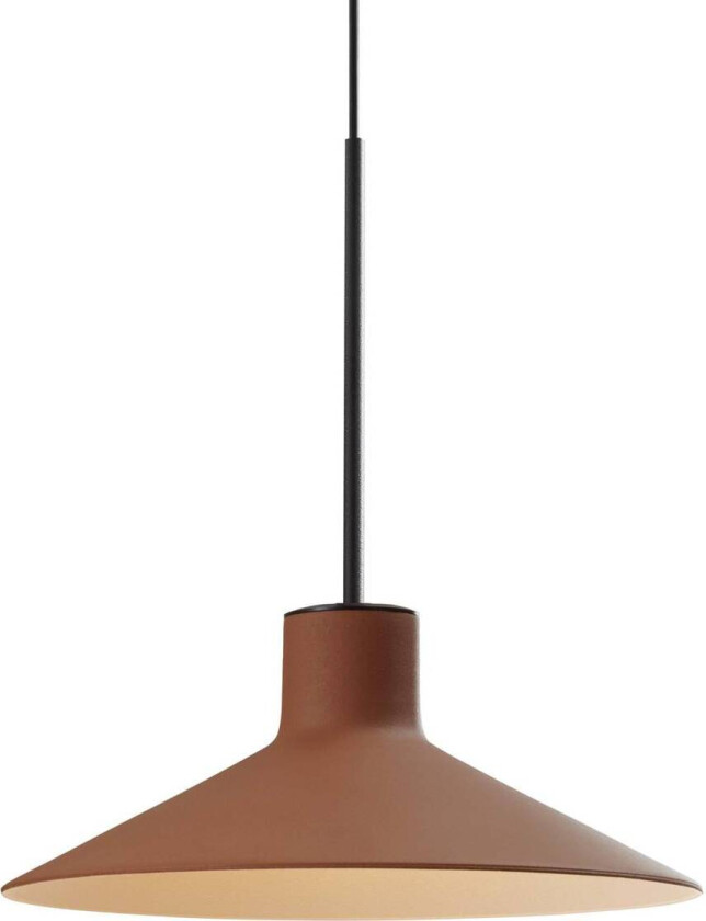 LED-hengelampe Platet, svart/terrakotta, Ø 20 cm