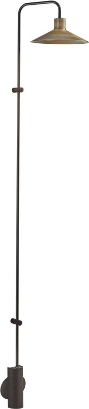 LED-vegglampe Platet A/06, svart/antikk messingfarge