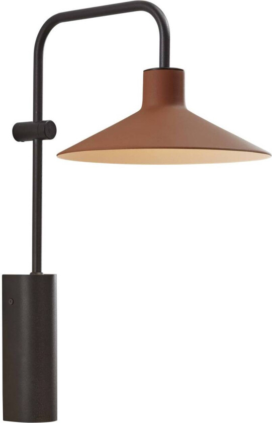 LED-vegglampe Platet A/02, svart/terrakotta