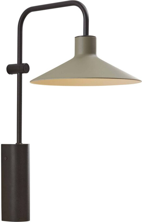 LED-vegglampe Platet A/02, svart/olivengrå