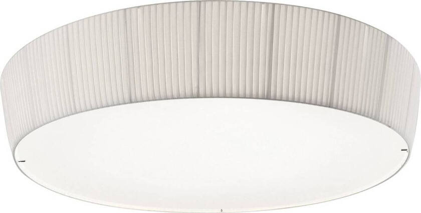 LED-taklampe Plafonet, Ø 95 cm, hvit, aluminium/stoff