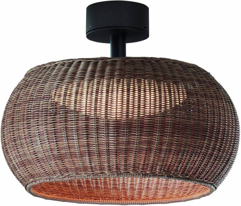 utendørs taklampe Perris, brun/brun, Ø 47 cm