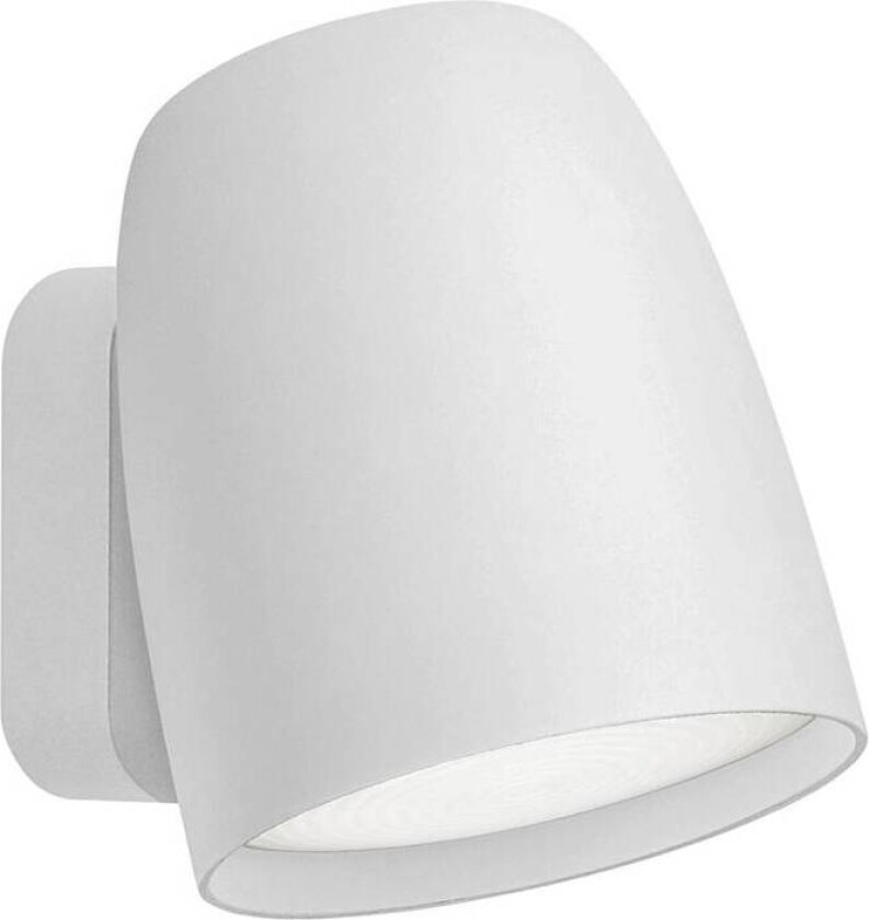 utendørs LED-vegglampe Nut, hvit, aluminium/stål, høyde 13,5 cm