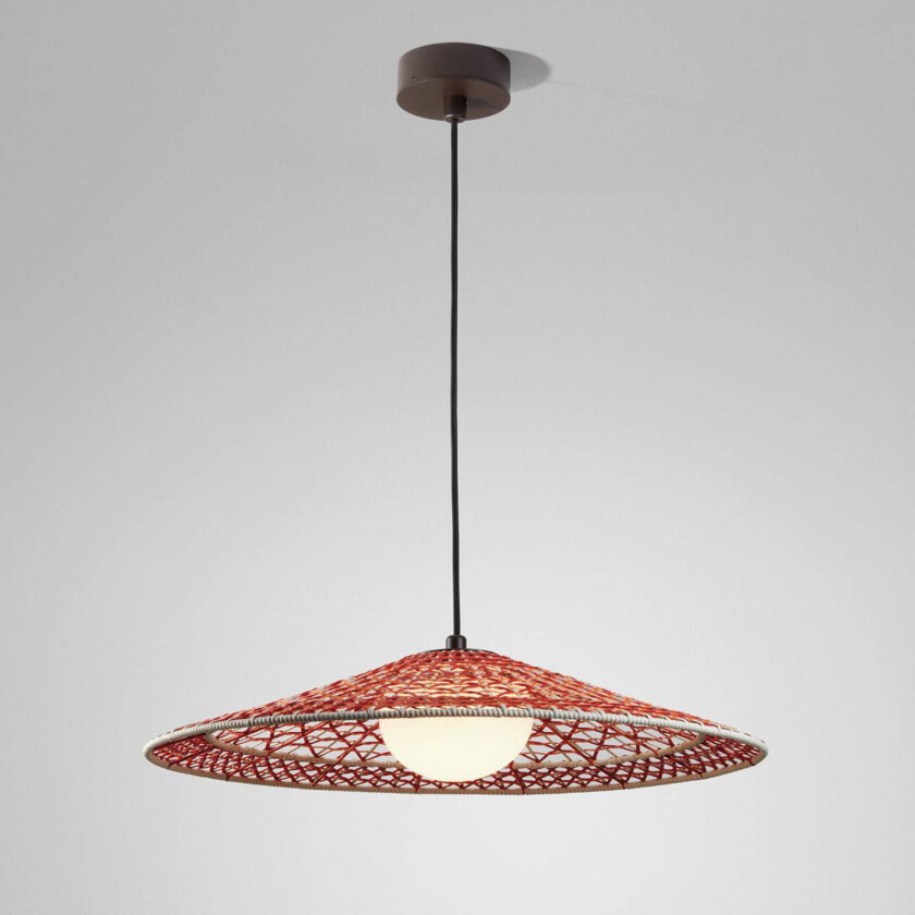 utendørs pendellampe Nans Balis S/55, brun/rød