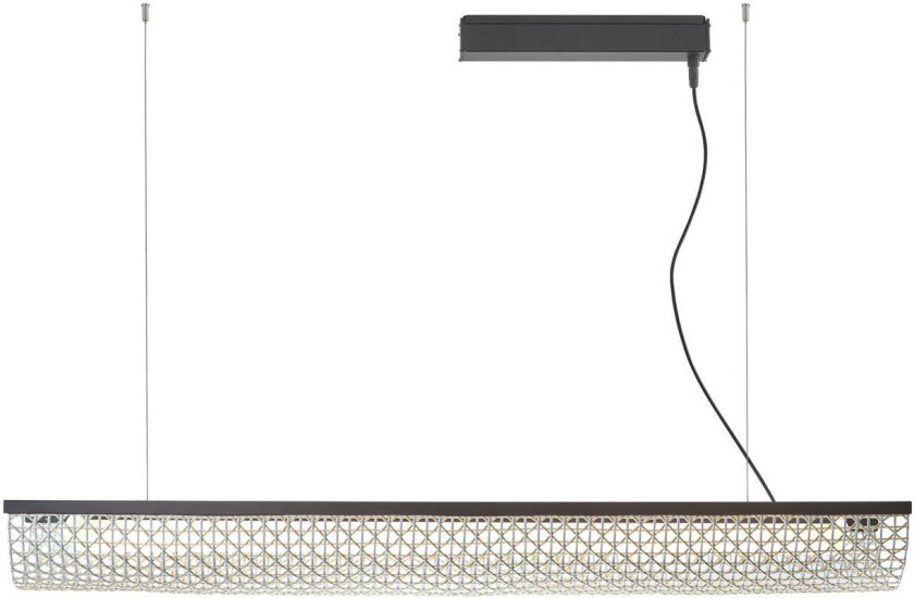 LED-hengelampe Nans Balis S/140, brun/beige, 140 cm