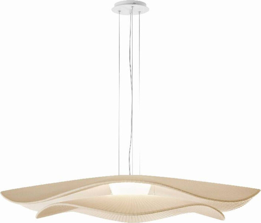 LED-hengelampe Mediterránia S/105.2, hvit/kreamfarget