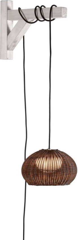 LED-hengelampe Garota, støpsel grafittbrun/brun