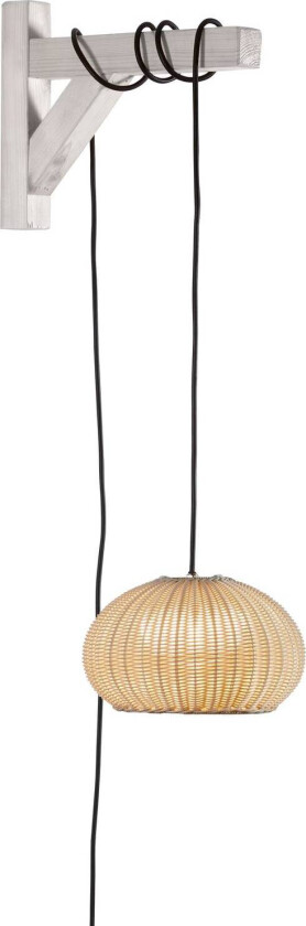 LED-hengelampe Garota, støpsel hvit/elfenbensfarget