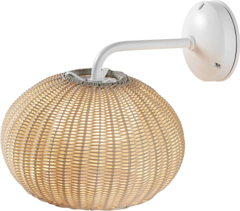 utendørs LED-vegglampe Garota, hvit/elfenbensfarget, 27 cm