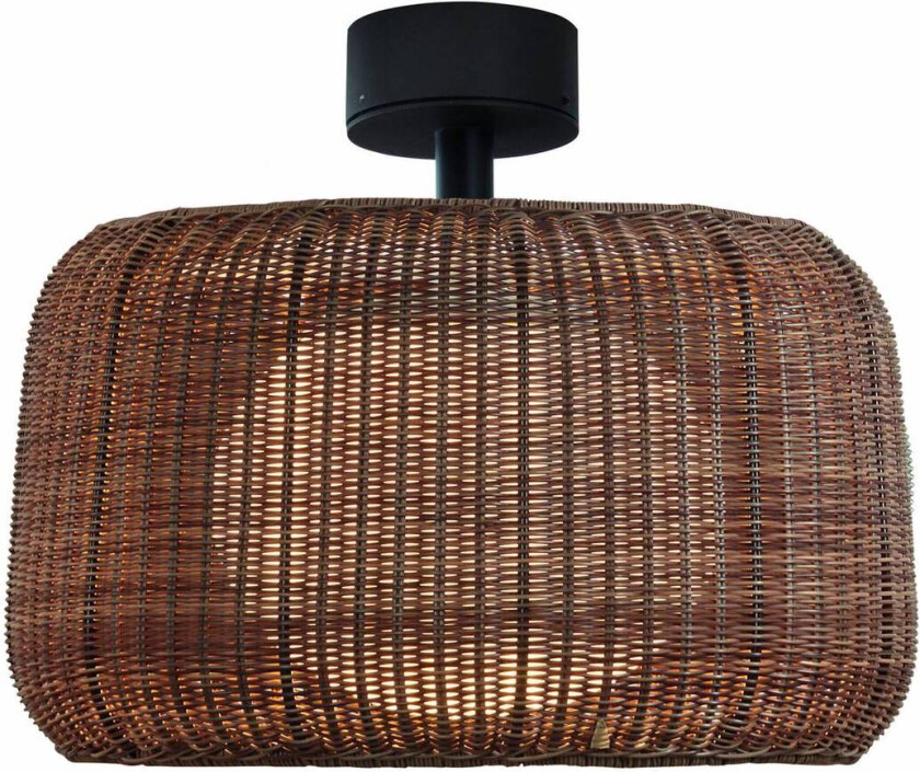 LED-taklampe Fora, grafittbrun/brun, Ø 50 cm