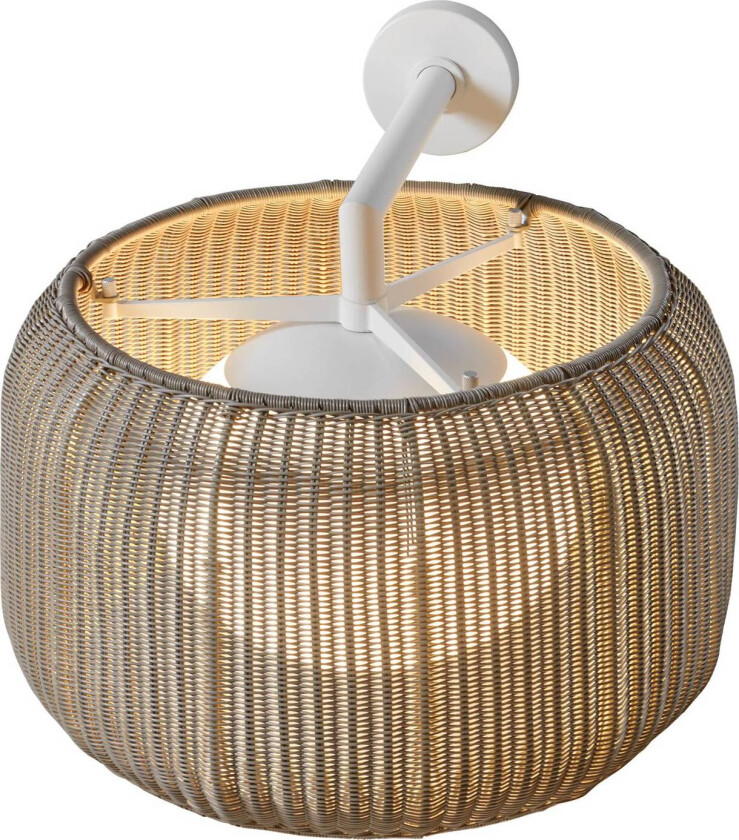 utendørs vegglampe Fora A, naturhvit/beige, Ø 50 cm, E27
