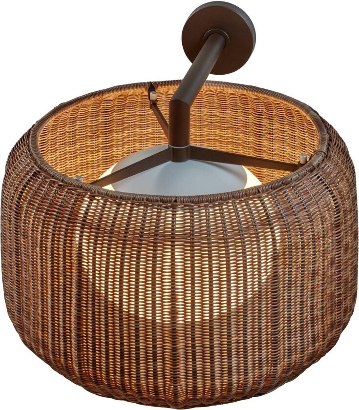 utendørs vegglampe Fora A, grafittbrun/brun, Ø 50 cm, E27