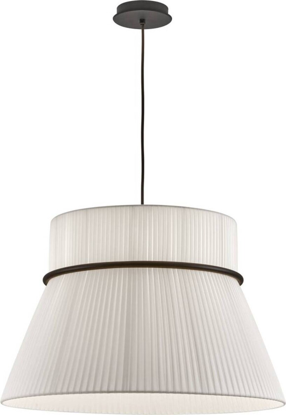 Folie S pendellampe, hvit/svart, Ø 60 cm, stoff