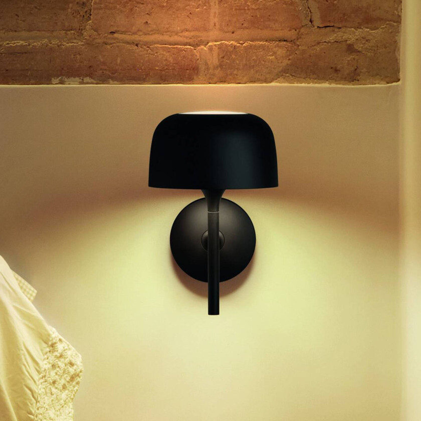 LED-vegglampe Bol svart matt, aluminium, høyde 27 cm