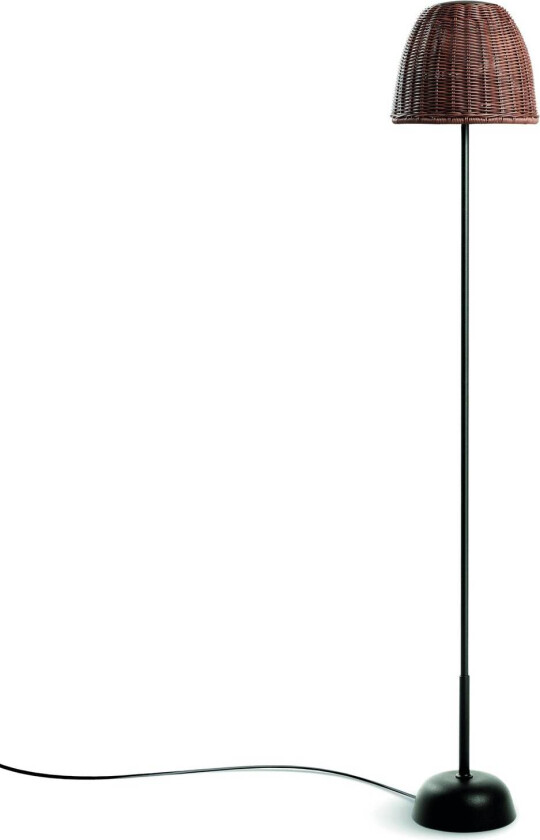 LED-gulvlampe Atticus 114, grafittbrun/brun, støpsel